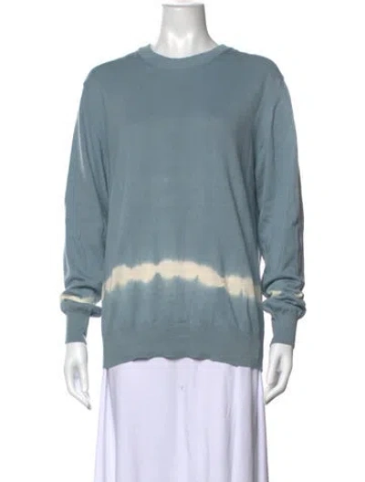 Pre-owned Altea Tie-dye Print Crew Neck Sweater In Blue