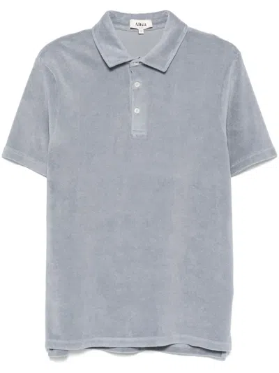 Altea Poloshirt Mit Frottee-finish In Blau