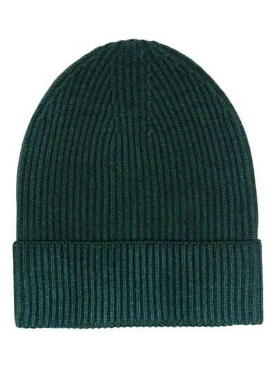 Altea Turn-up Ribbed-knit Beanie In Green