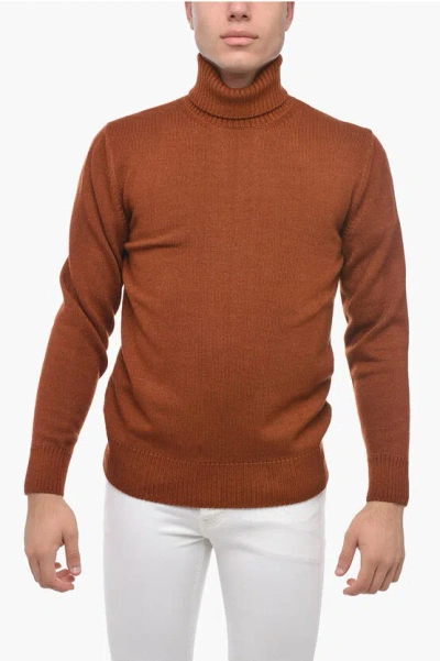 Altea Turtleneck Virgin Wool Sweater In Orange
