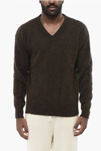 Altea V Neck Brushed Alpaca Blend Sweater