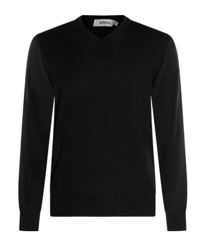 Altea V-neck Knitted Jumper In Black