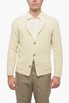 Altea Virgin Wool Cardigan With Patch Pockets In White