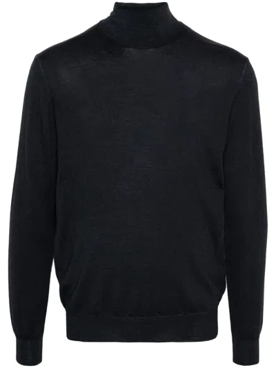 Altea Man Turtleneck Black Size Xxl Virgin Wool In Black