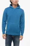 Altea Virgin Wool Sweater With Hood In Blue