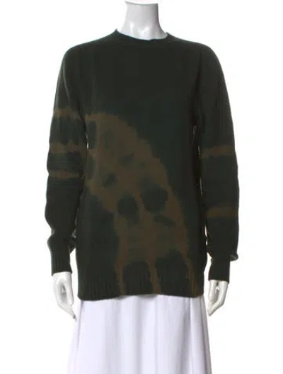 Pre-owned Altea Virgin Wool Tie-dye Print Sweater In Green