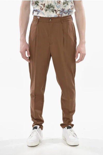 Altea Virgin Wool Trousers Wayne With 1 Pleat In Brown