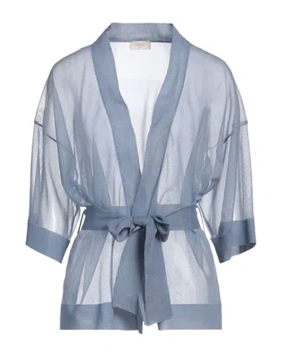 Altea Short-sleeved Cardigan With Belt In Blue