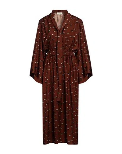 Altea Woman Midi Dress Camel Size 10 Polyester In Beige