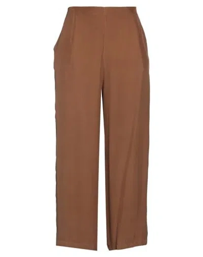 Altea Woman Pants Brown Size 10 Silk