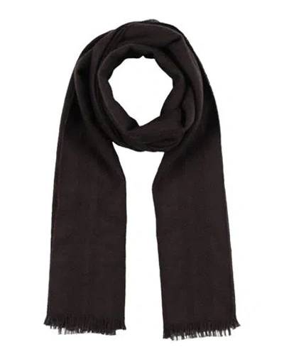 Altea Woman Scarf Dark Brown Size - Virgin Wool In Black