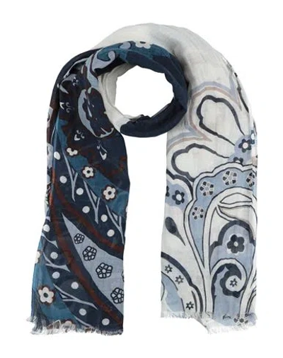 Altea Woman Scarf Navy Size - Linen, Cotton In Blue