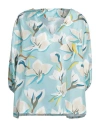 Altea Woman Top Sky Blue Size 10 Silk