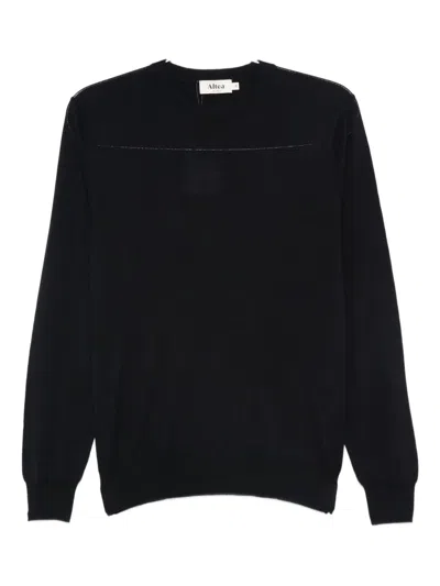 Altea Wool Crew-neck Sweater In Blue
