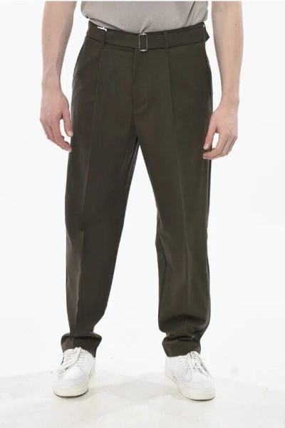 Altea Wool Trousers Colin With Belt In Neutral