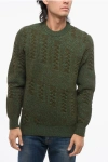Altea Woven Crewneck Sweater In Green