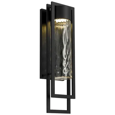 Alteck 2 Step 25" High Sand Black Led Wall Sconce