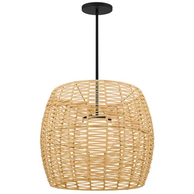 Alteck Aruba 24" Wide Outdoor Rattan Led Outdoor Hanging Light