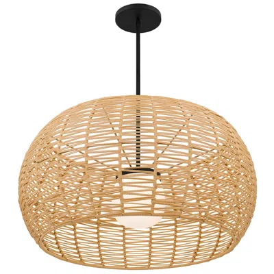 Alteck Aruba 32" Wide Outdoor Rattan Led Pendant
