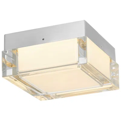 Alteck Box 5" Wide Brushed Stainless Steel Led Flush Mount