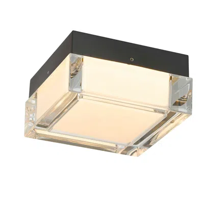 Alteck Box 5" Wide Sand Black Led Flush Mount