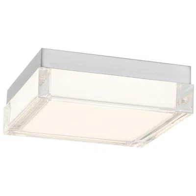 Alteck Box 8" Wide Brushed Stainless Steel Led Flush Mount