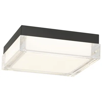 Alteck Box 8" Wide Sand Black Led Flush Mount