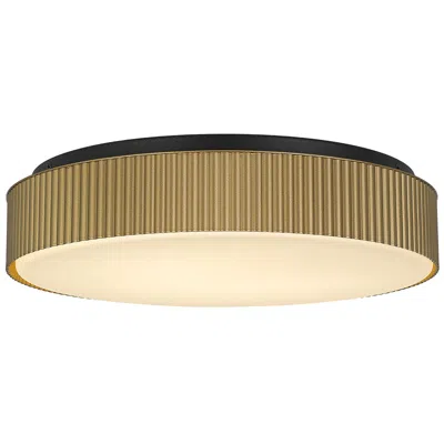 Alteck Channel 13" Painted Brass Led Flush Mount