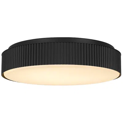 Alteck Channel 13" Sand Black Led Flush Mount