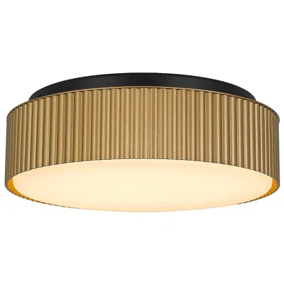 Alteck Channel 9" Painted Brass Led Flush Mount