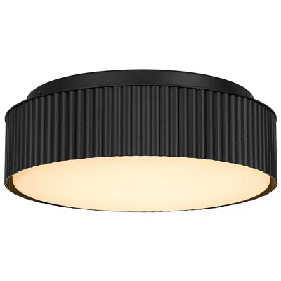 Alteck Channel 9" Sand Black Led Flush Mount