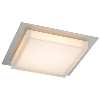 Alteck Foursquare 14" Wide Brushed Stainless Steel Led Flush Mount