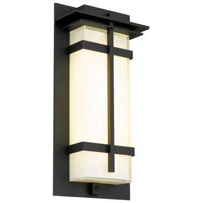 Alteck Frank 13 1/2" High Sand Black Led Wall Sconce