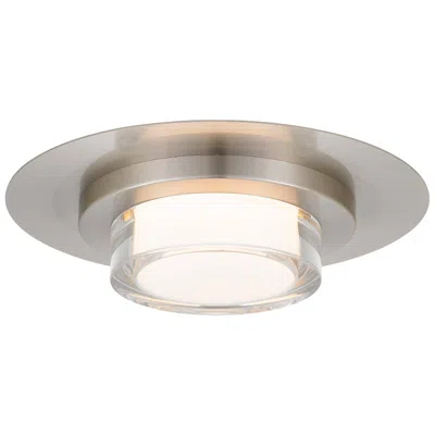 Alteck Plate Round 12" Brushed Stainless Steel Led Flush Mount
