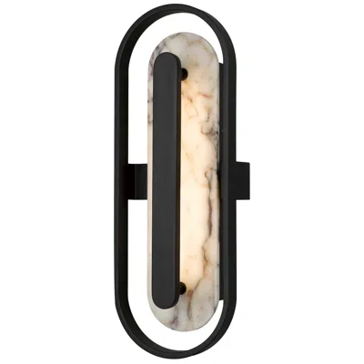 Alteck Roundabout 22" High Sand Black Led Wall Sconce