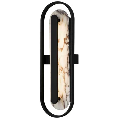 Alteck Roundabout 28" High Sand Black Led Wall Sconce