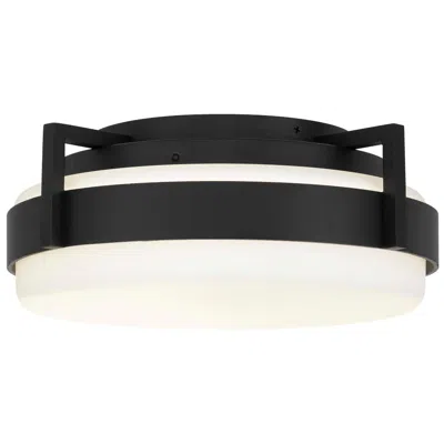 Alteck Ted 12" Sand Black Led Flush Mount