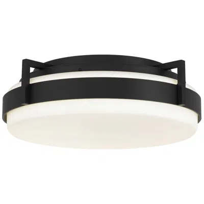 Alteck Ted 15" Sand Black Led Flush Mount