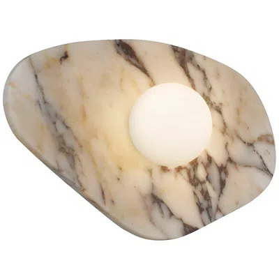 Alteck Tenere 12" Wide White/black Marble Led Wall Sconce