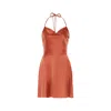 Altera London Women's Yellow / Orange Backless Satin Slip Mini Dress - Kelly In Burnt Orange In Yellow/orange