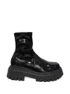 Altercore Morrigan Crinkled-texture Ankle Boots In Black