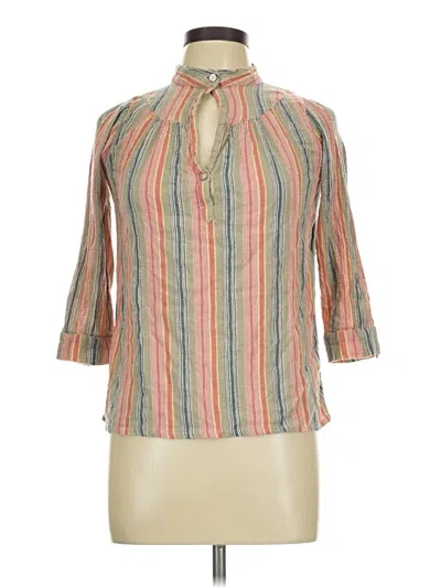 Pre-owned Alternative 3/4 Sleeve Blouse In Tan