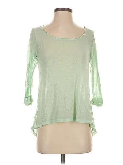 Pre-owned Alternative 3/4 Sleeve Top Green Scoop Neck Tops