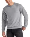 Alternative Apparel Original Men's Triblend French Terry Crewneck Sweatshirt In Concrete Pe Heather