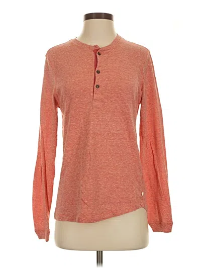 Pre-owned Alternative Earth Long Sleeve Henley Shirt In Red