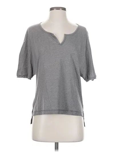 Pre-owned Alternative Earth Short Sleeve Henley Shirt In Gray