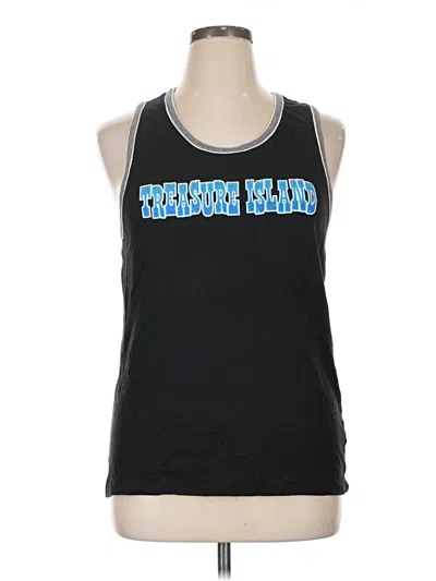 Pre-owned Alternative Earth Tank Top Black Halter Neckline Tops