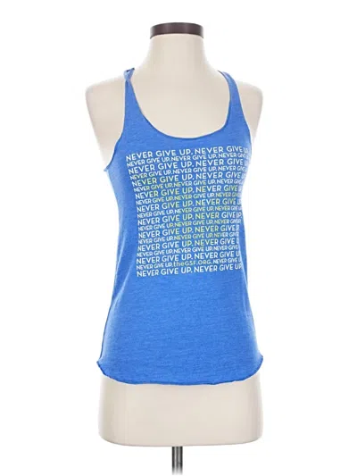 Pre-owned Alternative Earth Tank Top Blue Halter Neckline Tops