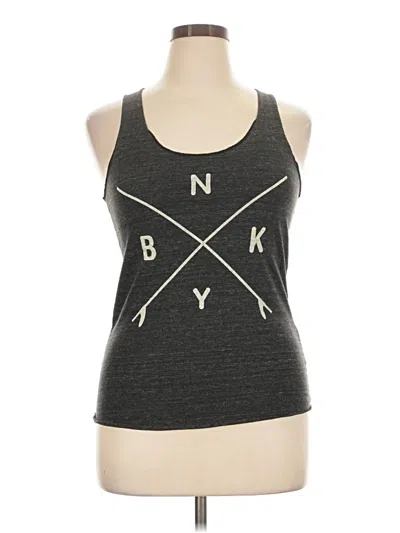 Pre-owned Alternative Earth Tank Top Gray Halter Neckline Tops