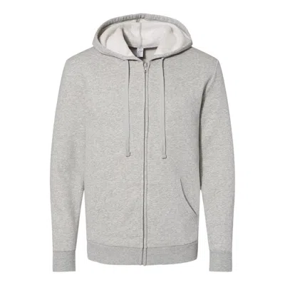 Alternative Eco-cozy Fleece Zip Hoodie In Grey
